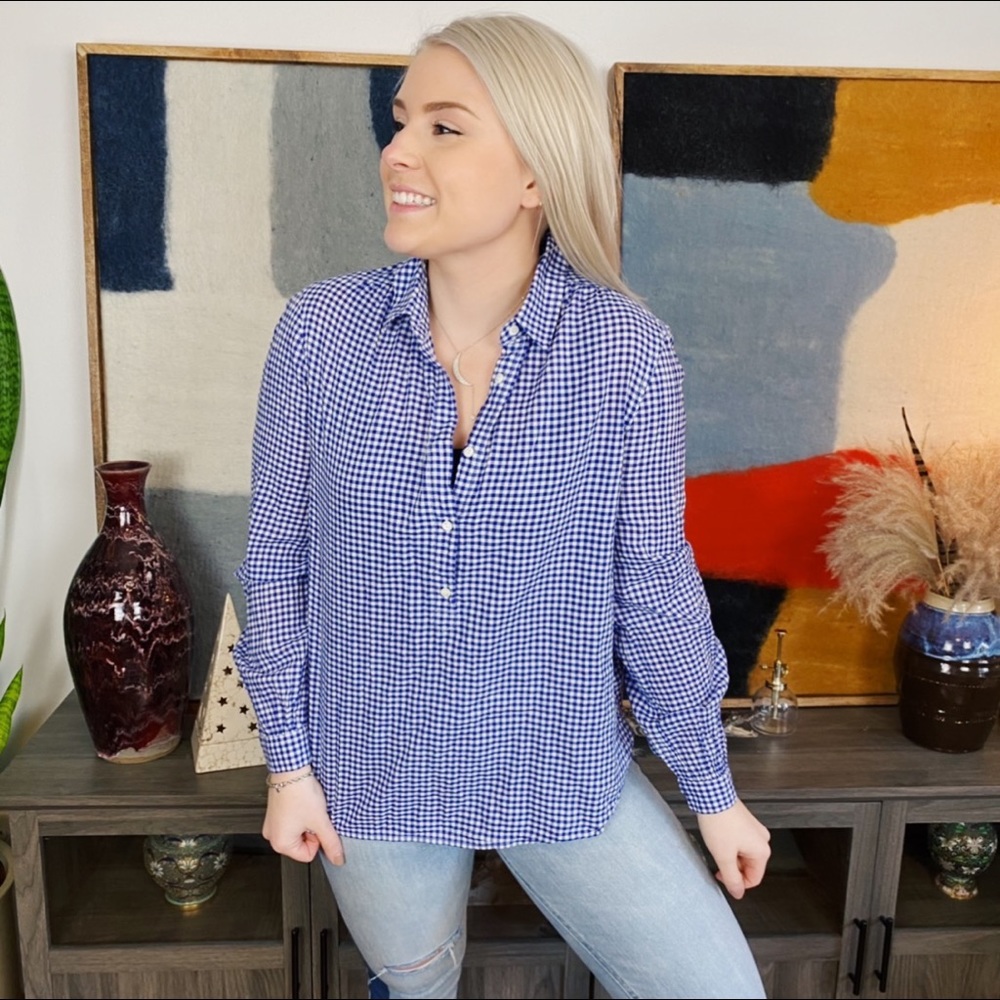 Jcrew Gingham Top - image 1